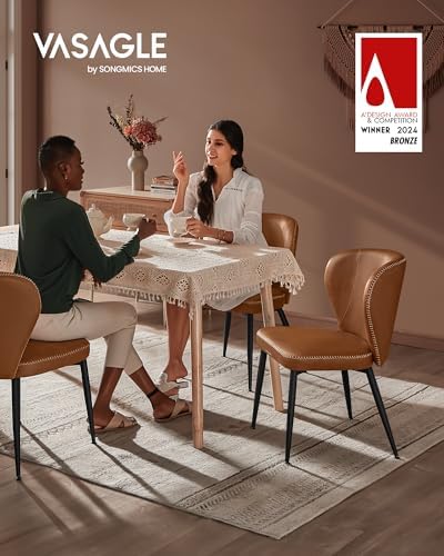 VASAGLE Dining Chairs Set of 2, Upholstered Kitchen Chairs