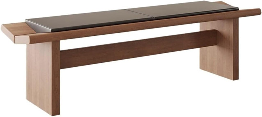 Modern Wooden Long Shoe-Changing Bench for Bedroom Dressing Room Leather Bed ...