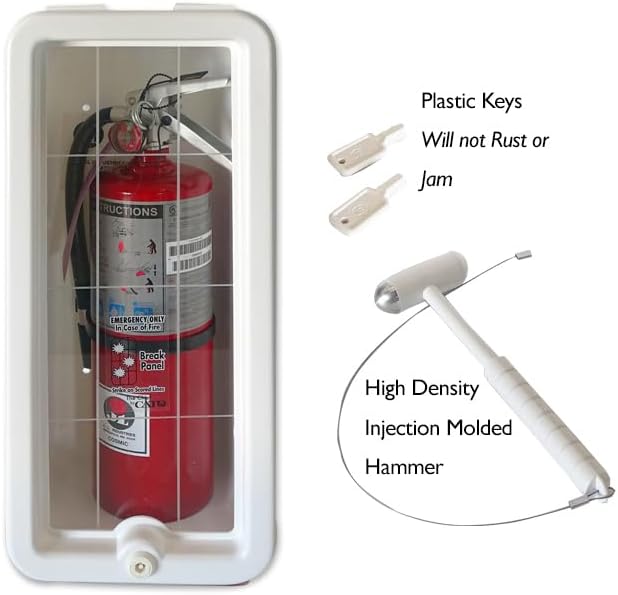Cato 10501-H White Plastic Chief Fire Extinguisher Cabinet for 2-1/2 or 5 lb....