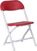 Timmy Kids Plastic Folding Chair, White Kids Chair with Steel Frame, Portable Foldable Child Chair for Classroom, Daycare, Parties & Events, 220 lb Capacity (1, Red)