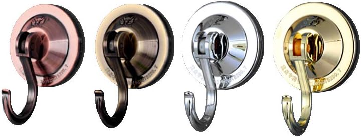Powerful Wreath Hangers for Window or Glass Door, 4-Pack Powerful Suction Cup Hooks Utility Hooks, Antique Gold