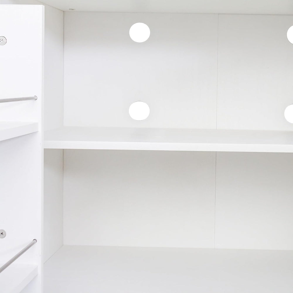 Freestanding Kitchen Pantry Storage Cabinet with Doors and Shelves Buffet Cup...