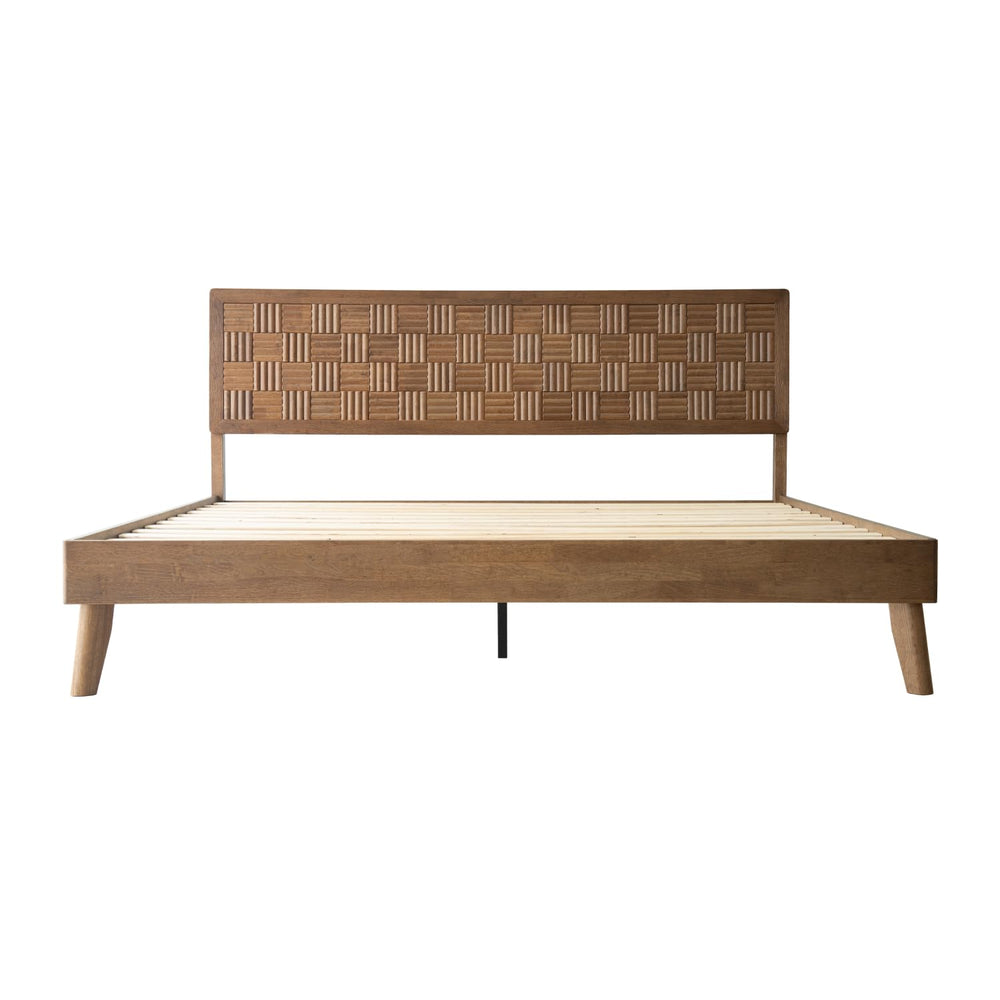 King Size Platform Bed Frame, Solid Wood Headboard & Footboard, 12 Durabl...
