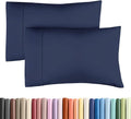 Standard Pillow Cases - 2 Pack - Super Soft Pillowcase Covers - Envelope Enclosure - Hotel Quality Pillow Protectors - Wrinkle Free, Shrink & Stain Resistant - Machine Washable - 20" x 26" (Navy Blue)