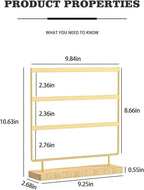 Earring Holder Organizer,Pierced Large Earrings Display Stand For Selling,Small Stud Earring Organizer Rack,Hoop Earring Storage Hanger Tree (Golden, 3 tier)