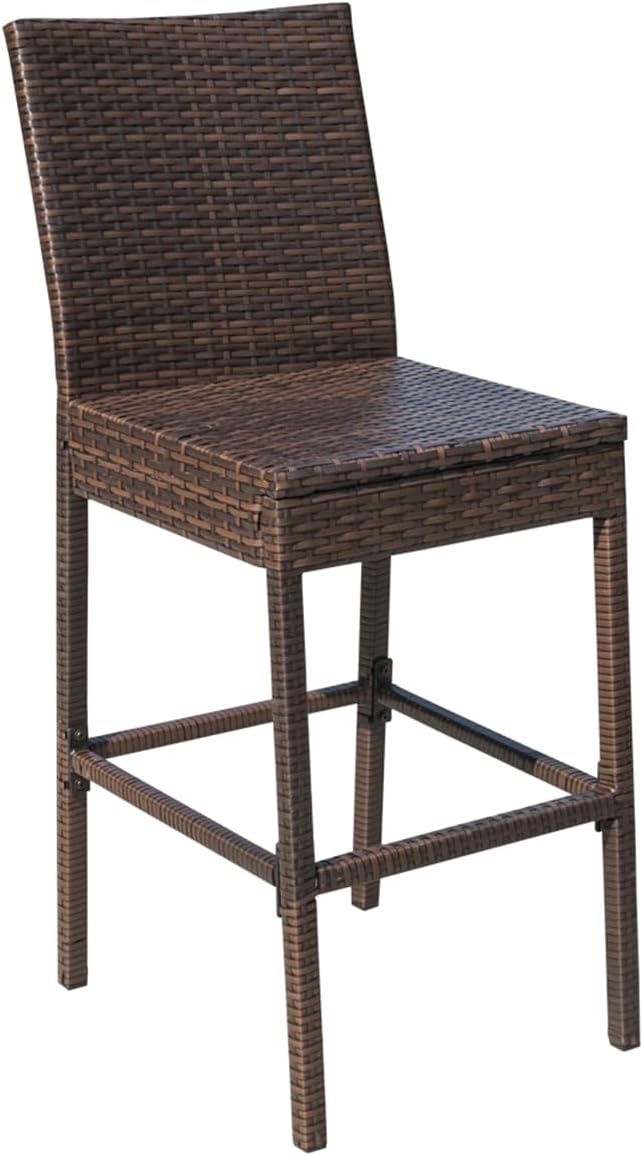 Sundale Outdoor Wicker Bar Stool Set of 2, 29 Inch Seat Height Patio Stool