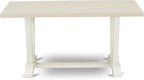 East West Furniture VT026 V-Style Dining Room Table - a Rectangle Kitchen Table Top with Stylish Legs, 36x60 Inch, Multi-Color
