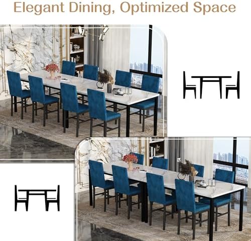 Recaceik Dining Table Set for 4, Kitchen Table and Chairs Set of 4 Modern Fau...