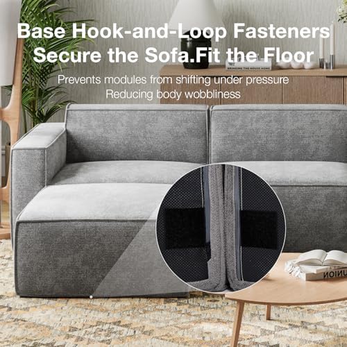 Novilla 109" Modular Sectional Sofa, No Assembly Cloud Sectional Couch w...