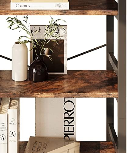 IRONCK Bookshelf, 31.5" 5-Tier Ladder Industrial Bookcase, 110lb Shelf