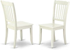 East West Furniture NODA3-LWH-W 3 Piece Kitchen Table Set for Small Spaces Contains a Rectangle Dining Room Table with Butterfly Leaf and 2 Dining Chairs, 32x54 Inch, Linen White