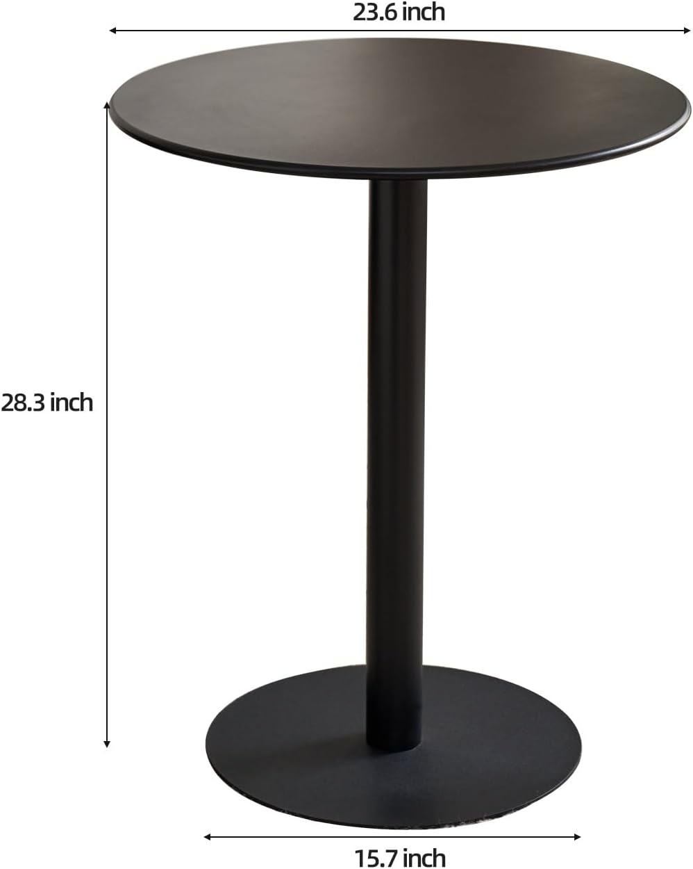 Round Dining Table 24" Circle Tulip Table with Metal Thickened Tabletop ...