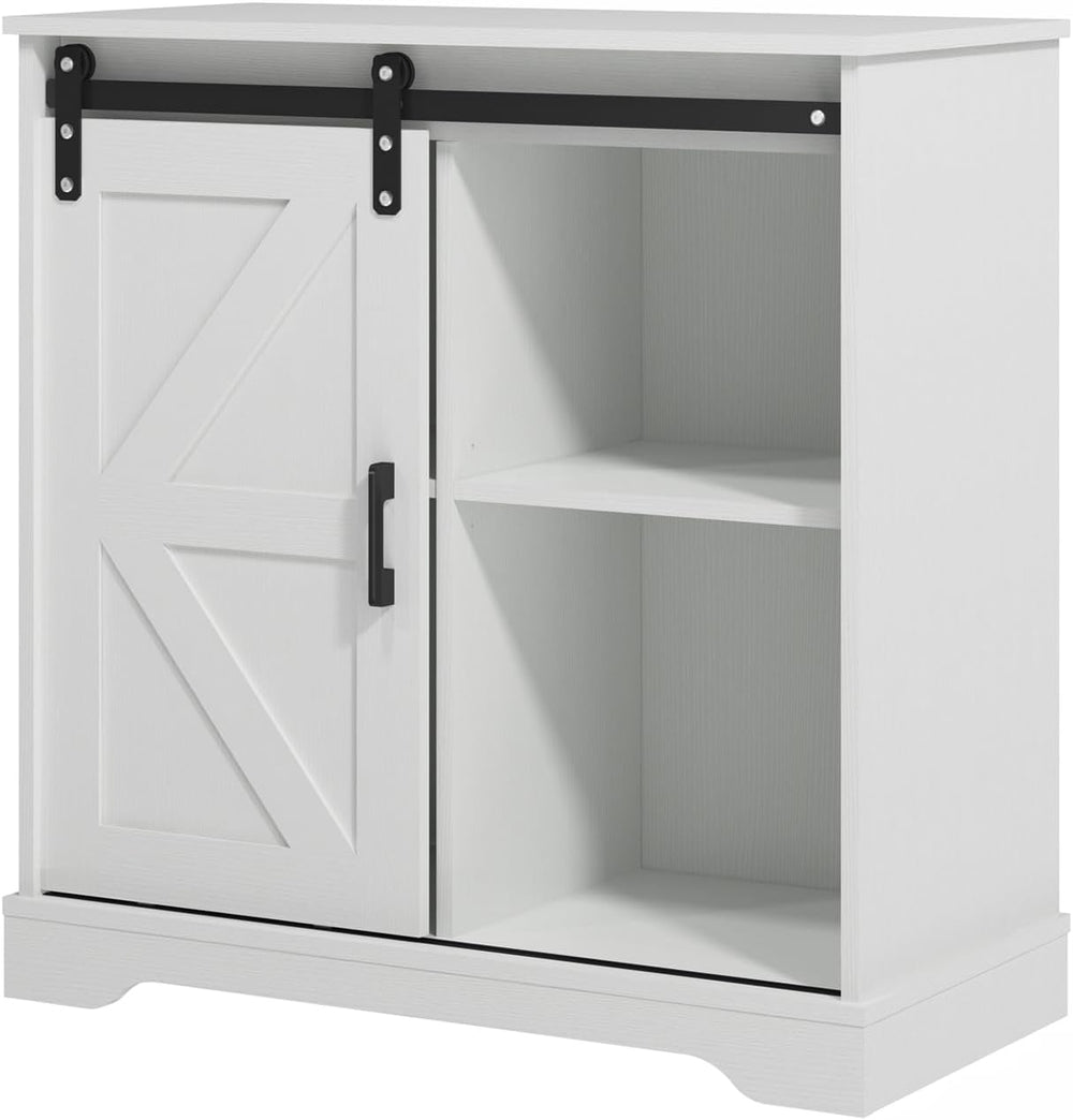 Panana Sliding Barn Door Buffet Sideboard Storage Cabinet Coffee Bar Kitchen ...