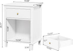 Modern Nightstand, Kids Nightstand with One Drawer, Bedside Table for Boys and Girls, Toddler Night Stand for Living Room, Bedroom, White