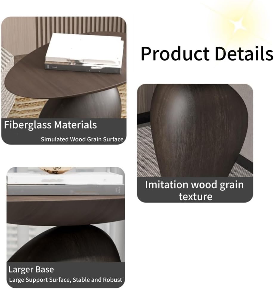 Fiberglass Side Table, Modern Small Coffee Table, Minimalist Accent Tables fo...
