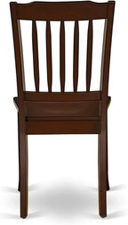 East West Furniture MZDA5-MAH-W 5 Piece Kitchen Table & Chairs Set Includes a Rectangle Dining Table with Dropleaf and 4 Dining Room Chairs, 36x54 Inch, Mahogany