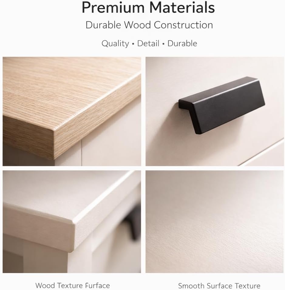 End Table with Charging Station, Nightstand with USB Ports & Outlets, Woo...
