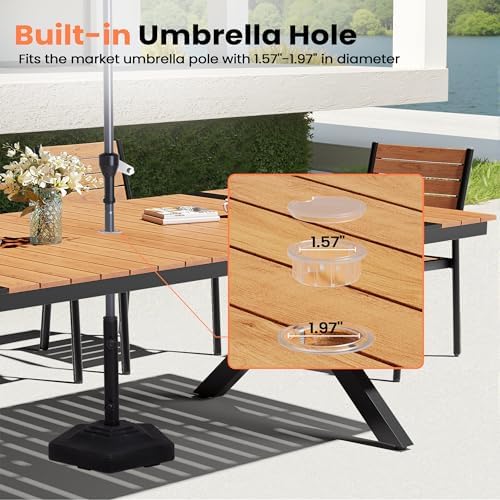 Pellebant 11-Piece Outdoor Patio Dining Table Set for 10 Person