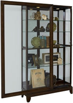 Pulaski Two Way Sliding Door Curio, 46 by 15 by 83-Inch, Chocolate Cherry Finish, Dark Brown