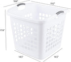 4 Packs 70 Liter Large Laundry Hamper with Handles, Plastic Laundry Clothes Baskets for Storage, White