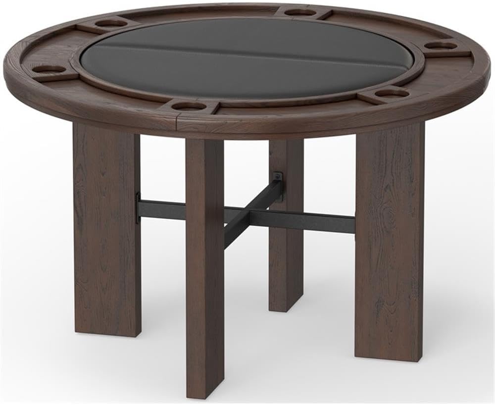 Pemberly Row 2-in-1 Game & Dining Table, 48-Inch Round Table with Flip-To...