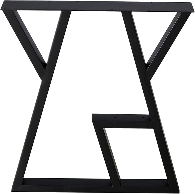 SSS Furniture 2 Pack Industrial Metal Furniture Legs 2 Tier 28” H x 24” W,DIY Decor Brackets Shelf,Coffee Dining Tables Legs,Desk Legs,Cocktail Table, Square Tube Leg Black