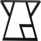 SSS Furniture 2 Pack Industrial Metal Furniture Legs 2 Tier 28” H x 24” W,DIY Decor Brackets Shelf,Coffee Dining Tables Legs,Desk Legs,Cocktail Table, Square Tube Leg Black