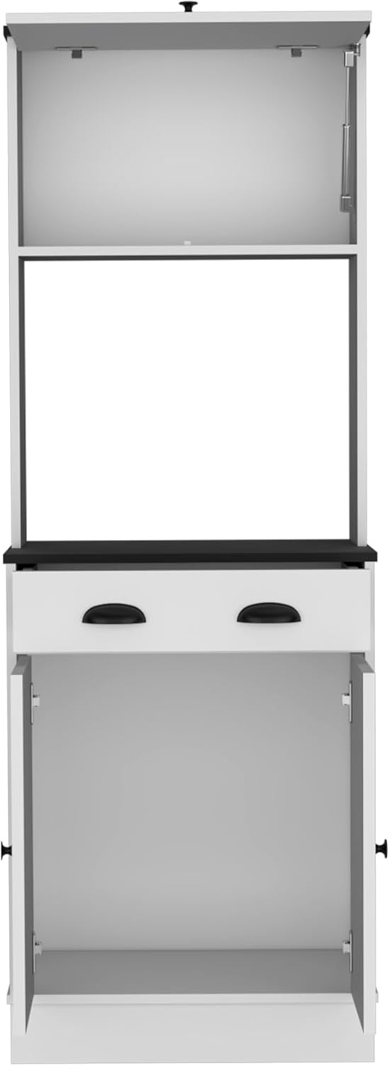 Apex Kitchen Pantry 66.3" H with Drawer, 2 Cabinets, and Microwave Stand...