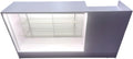 Only Hangers Register Stand with Counter Space and Retail Glass Showcase Display - with LED Lights - 72" (White)