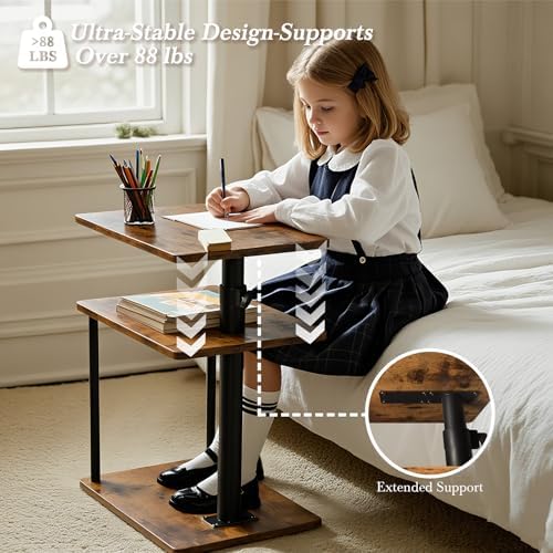 Faesun 360° Swivel Side Table for Height Adjustable, C Shaped End Table for C...