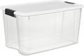 Sterilite 24-Pack Ultra Latching Box, Storage Bins with Lids, Clear Plastic, 70 Quart - Heavy-Duty Organizing Containers for Closet, Bathroom, and Office