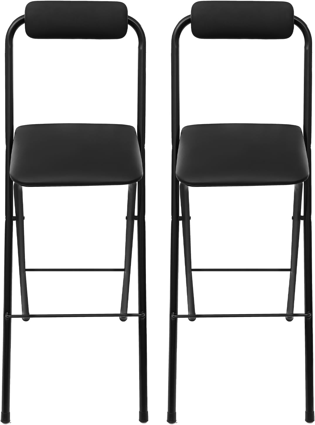 2 Pcs Folding Bar Stool with Backrest, Tall Foldable Stool Chair | Portable Folding Bar Chair for Kitchen Island Shop Cafe Dining Room