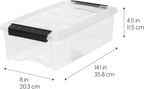 IRIS USA 6-Pack Storage Bins with Lids, 6 Quart, Made in USA Stackable See-Through Organizing Solution Latches Durable Nestable Containers Secure Pull Handle, BPA-Free Plastic