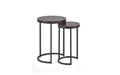 Julian Bowen Tribeca Round Nesting Side Tables, Walnut Effect/Black