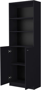 Modern 2-Door Bookcase, Storage with Multi-Level Shelves and Double Door Design,for Kitchen Home