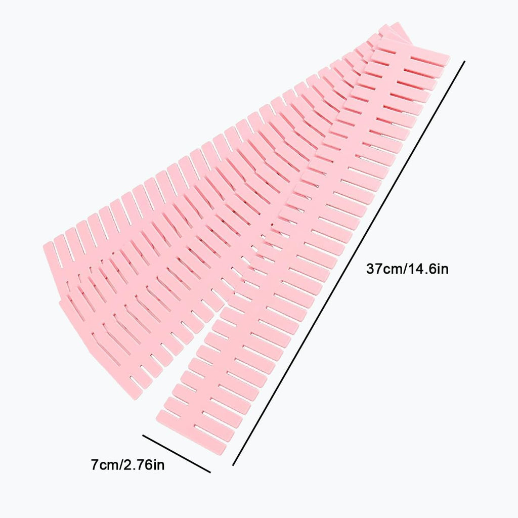 24pcs freely adjustable drawer dividers for organizing messy clothes, cosmetics, stationery, tableware, daily sundries, suitable for kitchen, living room, bathroom, study, office (pink)