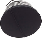 Sarah's Hat Boxes Classic Houndstooth Hat Box – 14.75" x 7.5" (Dia. x Ht.) Handmade in USA – Odorless Non-Toxic Adhesive, Cording Handle – Premium Storage for Hats & Accessories