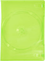 Maxtek 14mm Transparent Green Standard Single Capacity DVD Case with Outter Clear Sleeve Compatible for Xbox Game Discs, 100 Pieces Pack