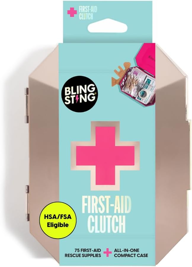 BLINGSTING First Aid Kit - 75 Essential First-aid Supplies, Bandages, Wipes, ...