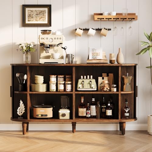 55" Sideboard Buffet Cabinet with Storage - Fluted Credenza Storage Cabinet