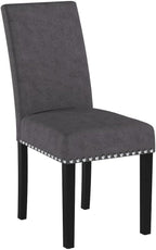 LSSPAID Dining Chairs Set of 4, Fabric Upholstered Dining Room Parson Chair with Nailhead Trim and Solid Wood Legs for Home and Kitchen, Gray