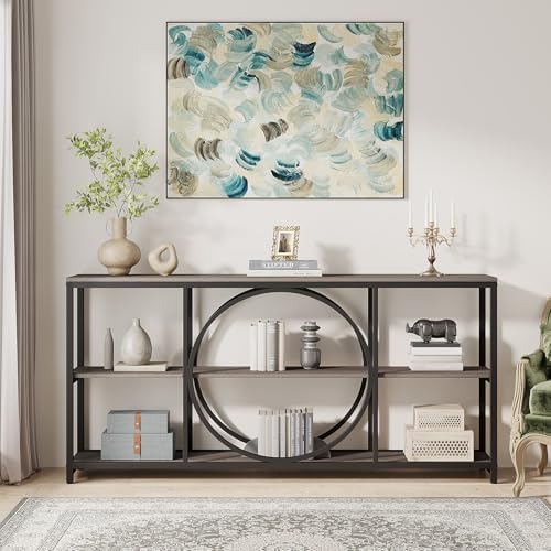 Tribesigns Extra Long Console Table, 70.9" Sofa Table with 3 Tier Shelve...