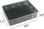 2 Pack Plastic Storage Organizer Box, Storage Container, Jewelry Organizer, Parts Storage Box with Dividers for Crafts, Beads, Buttons, Ornaments, Metal Parts, and More (12 Grids 2 Pack)