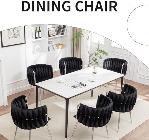 Velvet Dining Chairs Set of 4, Upholstered Dining Room Chairs with Metal Legs...
