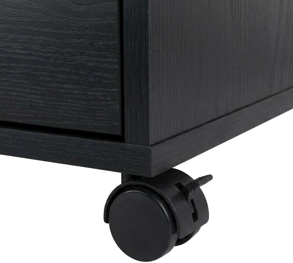 Furnifact Black Storage Cabinet, Composite Wood Pantry Organizer, Spacious 32...