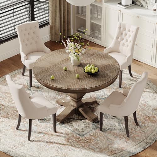 COLAMY Wingback Dining Chairs Set of 4, Beige