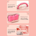 Girls Hair Accessories Storage Box Bow Switch Organizer Box Jewelry Box, Plastic Hair Ties Holder Hair Clips Container Headbands Organizer Gift for Baby Girls Multipurpose Organizer and Portable