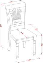 East West Furniture PLAI5-BLK-W 5 Piece Dinette Set for 4 Includes an Oval Dining Room Table with Butterfly Leaf and 4 Dining Chairs, 42x78 Inch, Black & Cherry