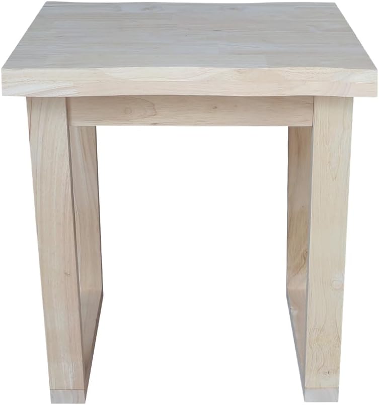 International Concepts Live Edge Solid Wood End Table - Unfinished