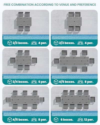 SERWALL 59" HDPE Outdoor Dining Set for 6, w/ 1 Table & 6 Chairs, Gray